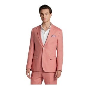 Tommy Hilfiger Conrad Light Red Modern Fit 100% Linen Sport Coat Blazer 40 Short